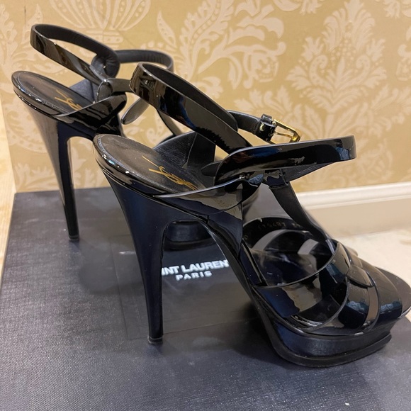 AUTHENTIC LIKE NEW - SAINT LAURENT T - STRAP TRIBUTE SANDAL - Picture 3 of 8